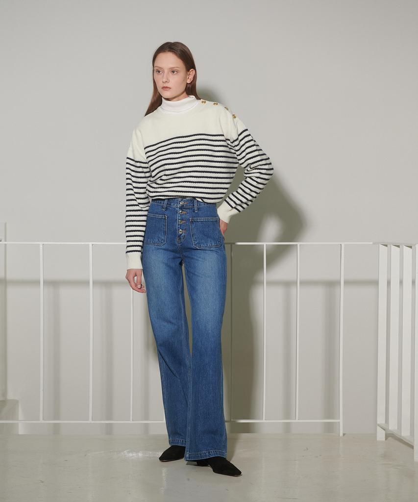 DIEPHOD Ds2_1831#Button Pocket Straight Denim