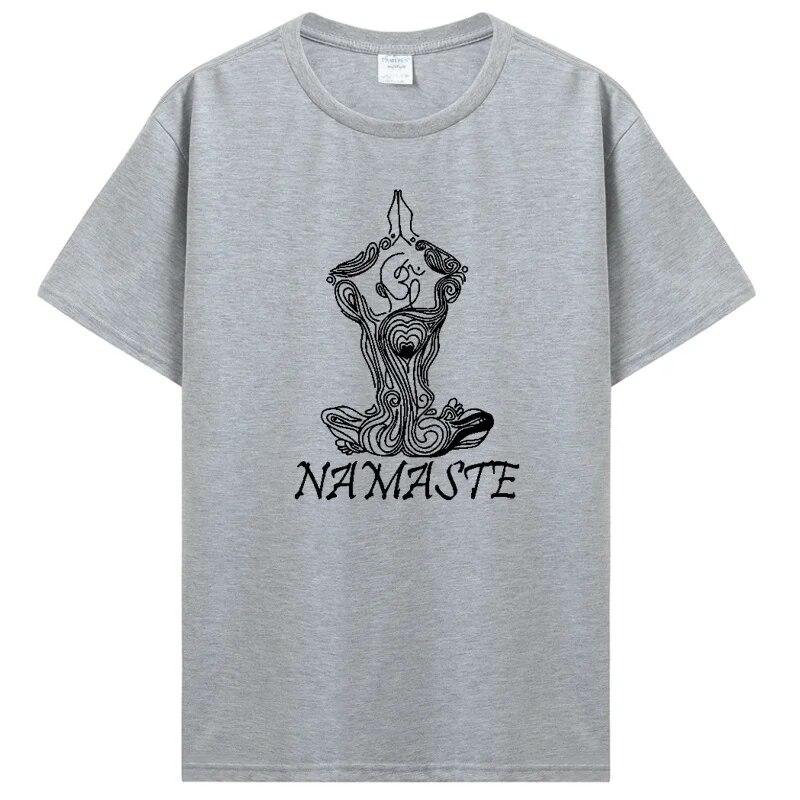 NAMASTE Yoga Frauen Print T Shirt Unisex Kurzarm Baumwolle lose T-Shirt Sommer T-Shirt Tops Harajuku Streetwear