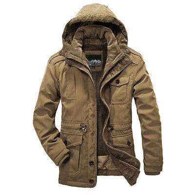 Warm Cotton-padded Clothes, Men's Medium and Long Hair-removable Liner Cotton-padded Jackets
