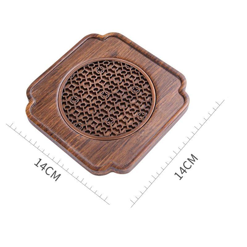 Teapot Cushion Natural Bamboo Cup Mat Tea Saucer Kungfu Tea Set Living Room Coffee Table Chinese Tea Room Ceremony Tools