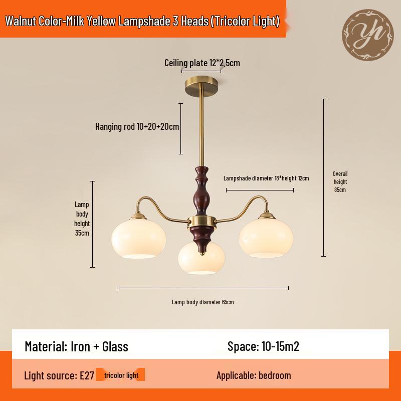 Wabi-Sabi Vintage Persimmon Pendant Light - Retro Solid Wood Eye-Protecting Fixture for Living Room, Study, Bedroom