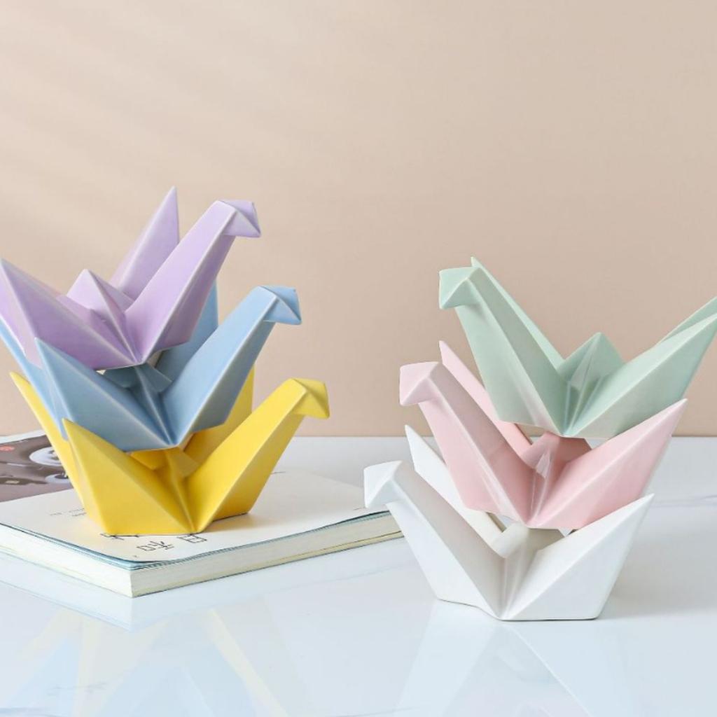 Creative Ceramic Craftsmanship Thousand Paper Crane Folding Home Furnishings Entrances Living Rooms Desktop Decoration Ornaments