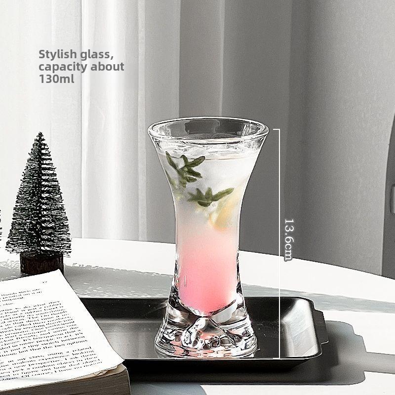 

High End Frosted Powder Waist Glass Cup,Light Luxury Cocktail Champagne Whiskey Glass,High-value Juice Cups,Bar Accessories Gift