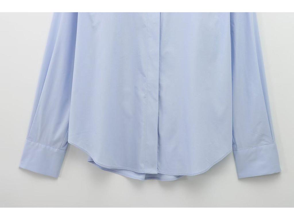 Spring/Summer 2025 European & American Gold Button Turn-Down Collar Long Sleeve Loose Shirt