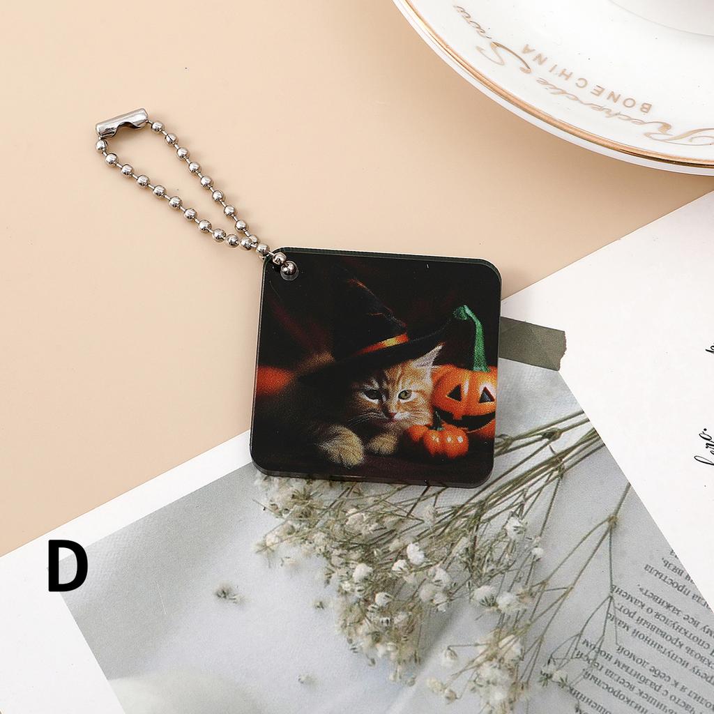 Acrylic Halloween Keychain Pumpkin Light Pendant Cartoon Cute Cat Accessory Pet Accessory Keychain