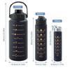 2000ml Gradient Color Large Capacity Water Bottle for Outdoor Sports, Portable 3-Piece Set