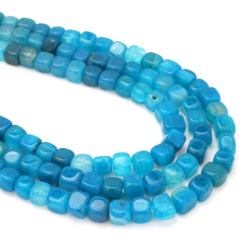 Natural Stone Square Cube Agates Beads Charm Loose Spacer Beads 6-8mm Jewelry Making Accessories Beadwork DIY Necklace Bracelets