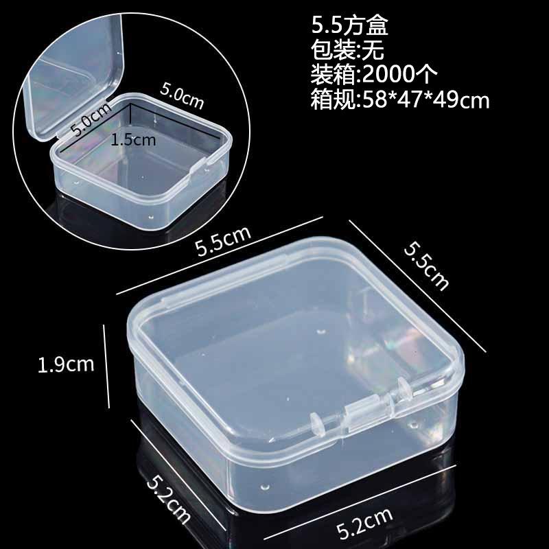1 Piece Square PP Plastic Box Rectangular Storage Transparent Flip Cover Storage Parts Multifunctional Product Jewelry Packaging