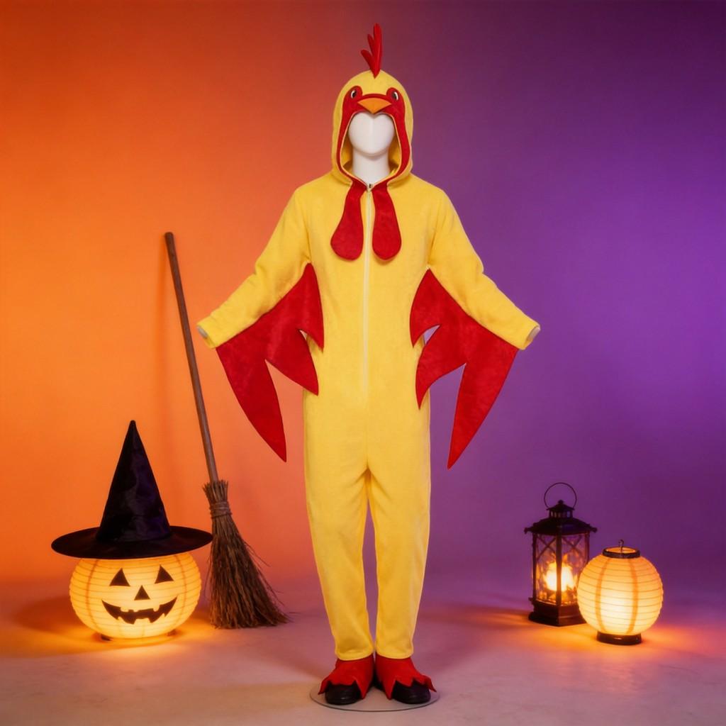 Kostium Cosplay Kurczaka na Halloween z Flanelowej Tkaniny Dla Artystów Scenicznych