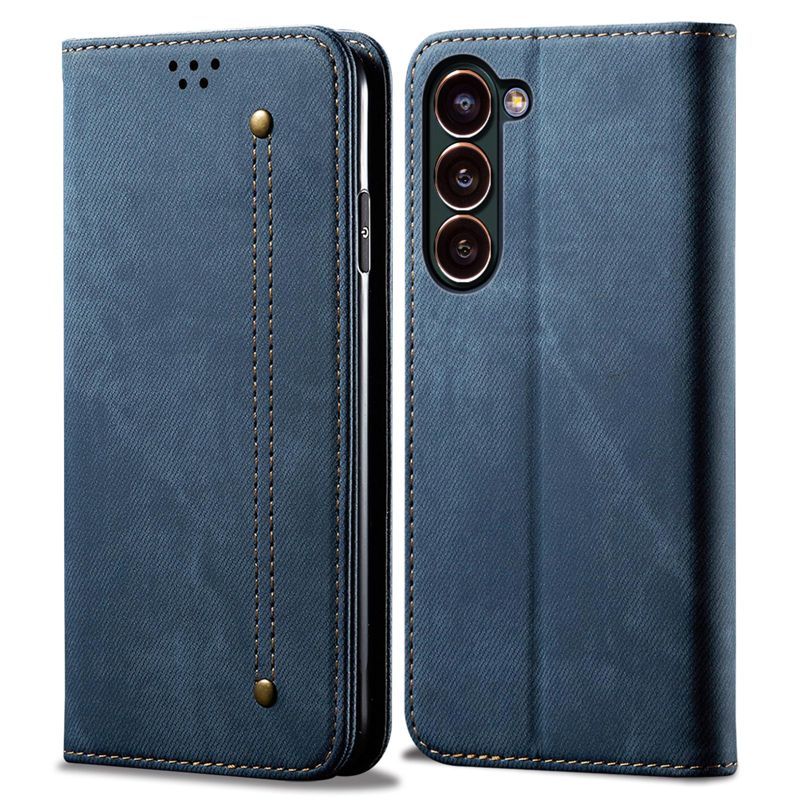 

For Samsung Galaxy S24 Case Slim-Fit Phone Shell Wallet PU Leather Cell Phone Cover Blue