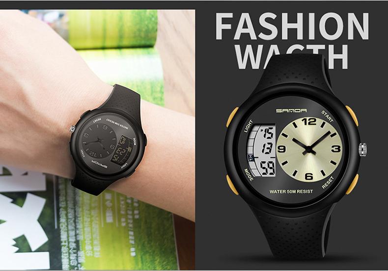 Sanda Men's Waterproof Multifunctional Luminous Sports Watch
