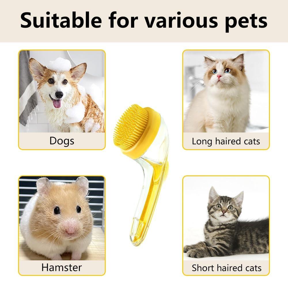 Indoor Cat and Dog Shampoo Grooming Brush, Pet Bath Massage Brush, Dog Comb for Young Long Hair or Short Hair Dogs and Cats with Massage Function