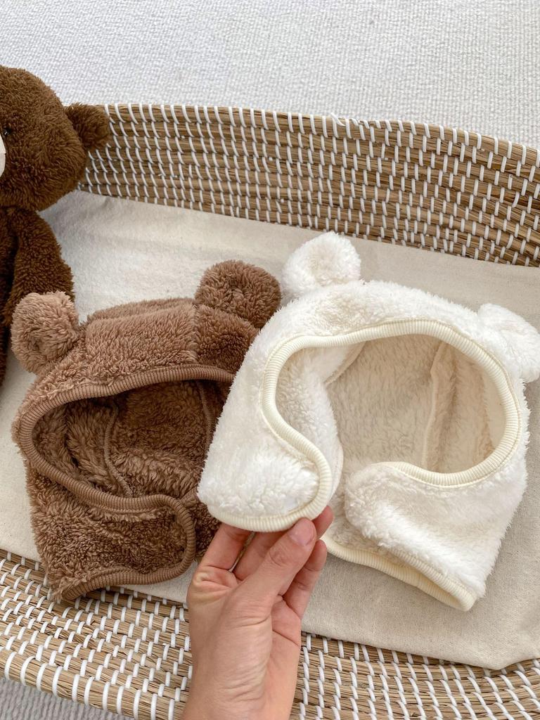 Volunboy Baby Romper Fluffy Long Warm Winter Outfit with for Boys and Cute Bear Perfect for Baby Sizes Size Coverall, Sleeves, Hat, Girls, Print,