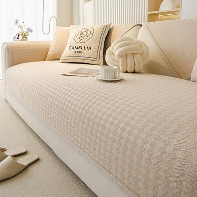 Cream Wind Advanced Straight Row Sofa Cushion New Four-Season Universal Fixed Non-Slip Backrest Cushion Cover Cloth Towel