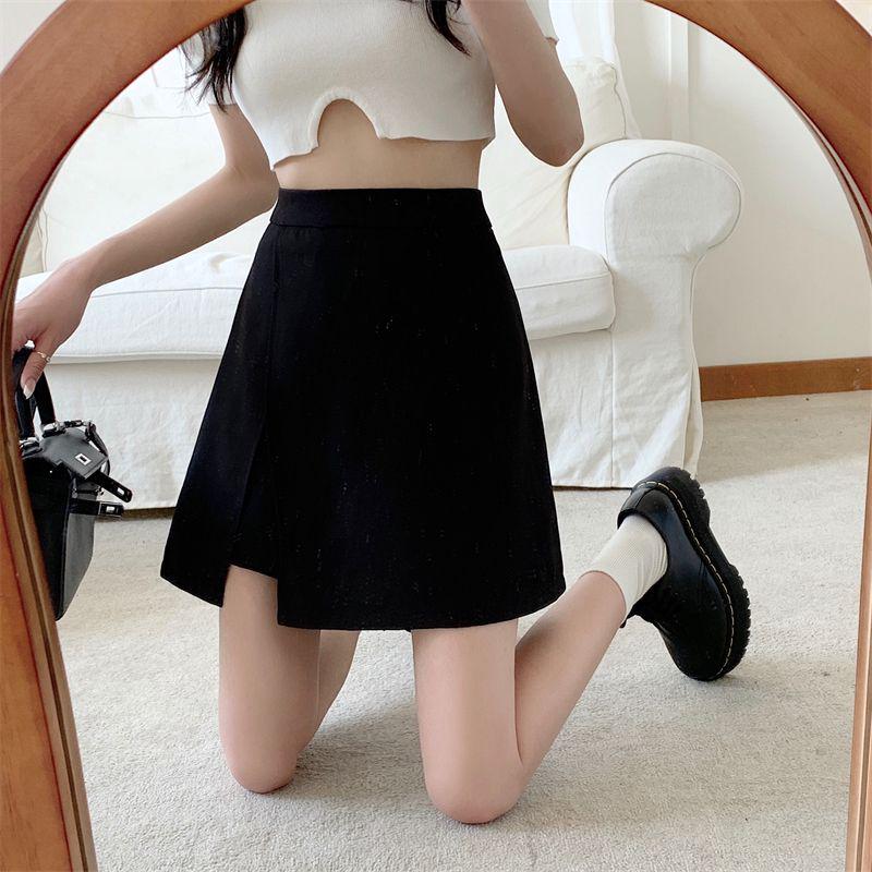 Plus Size High Waist Slimming Irregular Bodycon Skirt - Sexy Tummy-Concealing Slit Skirt for Women (Spring/Summer)