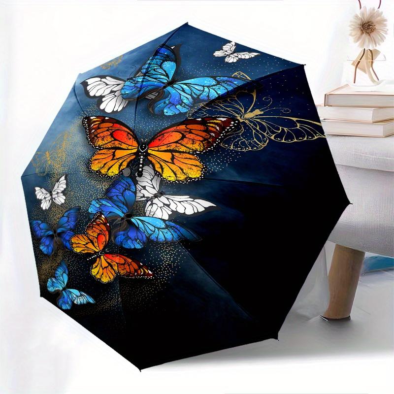 Colorful Butterfly Wallpapers for iPhone, HD QualityUmbrella, Cute Umbrella with Cute Design, Portable 3-Fold Compact Umbrella for Men & Women, Valent