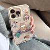 Childlike Cartoon iPhone 15 Apple 16 Pro Max Phone Case with Cat Design, Suitable for 17, 14, 13, Soft and Magnetic