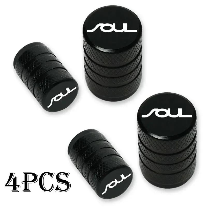 4pcs Car Wheel Tire Valve Caps Tyre Stem Covers Airdust Waterproof For KIA Soul Car Accessories MA5