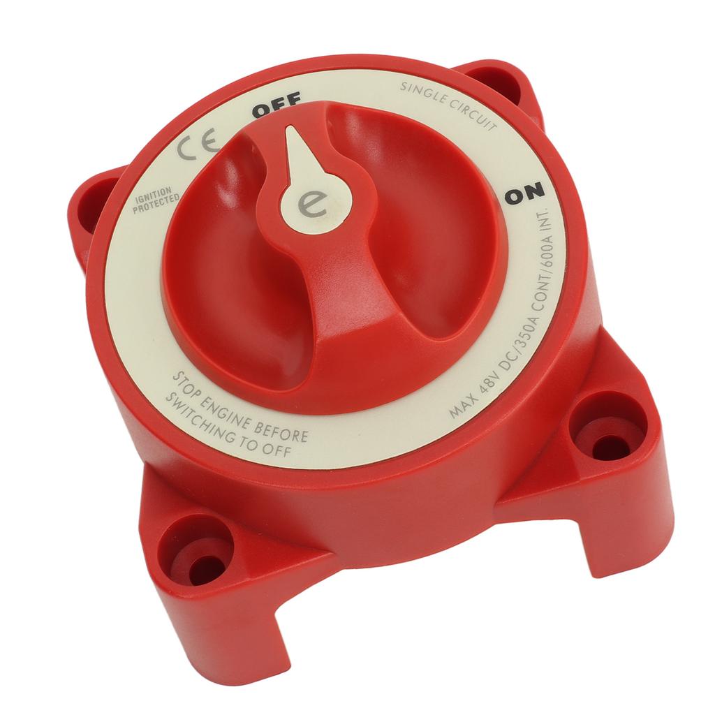 Battery Disconnect Switch 350A 48V 2 Gear Stud Red Strong Safety Marine Battery Selector Switch for RV Marine Automotive Battery 9004E