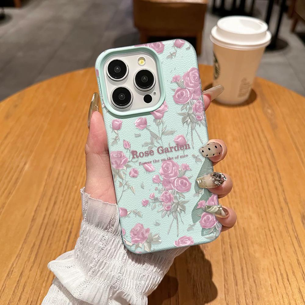 Soft Floral Pattern Phone Case For Iphone 17 17E 16E 13 Plus 15 Pro Max 14 16 11 12 Reinforced Corner Anti-Drop Shell Coque