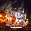Acrylic Halloween Cute Cat Table Top Diamond Painting Ornament Kits Diamond Painting Desktop Decorations for Home Office Decor