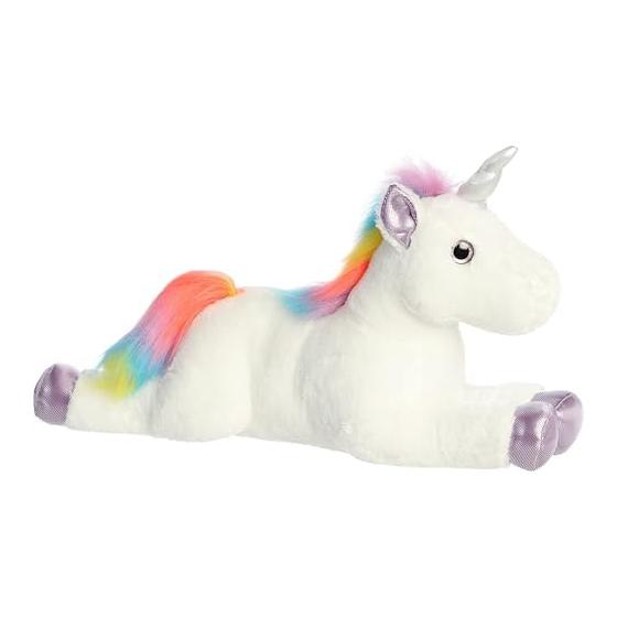 Aurora World Super Flopsy Animal Stuffed Toy, Rainbow Unicorn Super