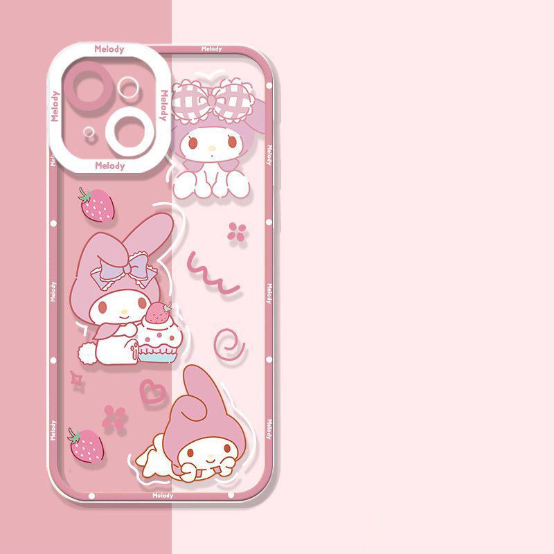 Sanrio Lovely Kuromi Melody Case For Xiaomi MI 15T Pro POCO F7 X7 X6 F5 X4 GT M4 Pro 5G Transparent INS Soft Phone Casing
