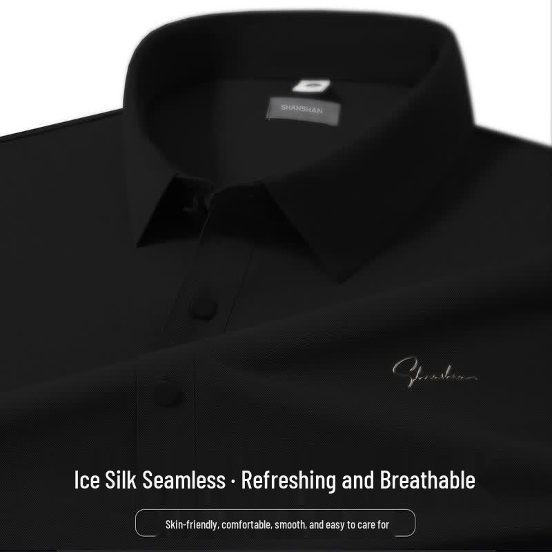 SHANSHAN Men s Ice Silk Seamless Polo Shirt 2XL