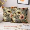 Rustic Floral Pattern Decorative Throw Pillow Cover 2D Printed Polyester Sofa Cushion Case for Living Room Home Decor