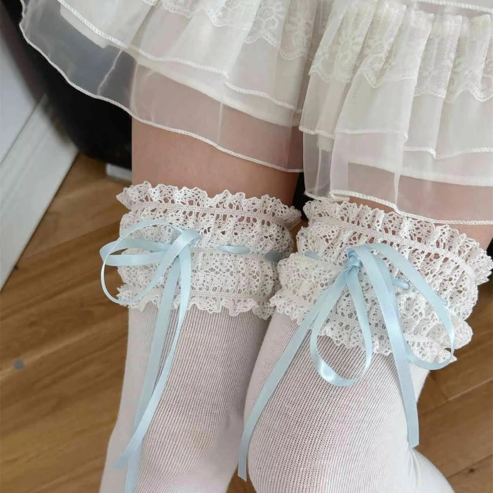 Solid Color Thigh High Stockings Lolita Women's Socks Casual Long Socks Girls