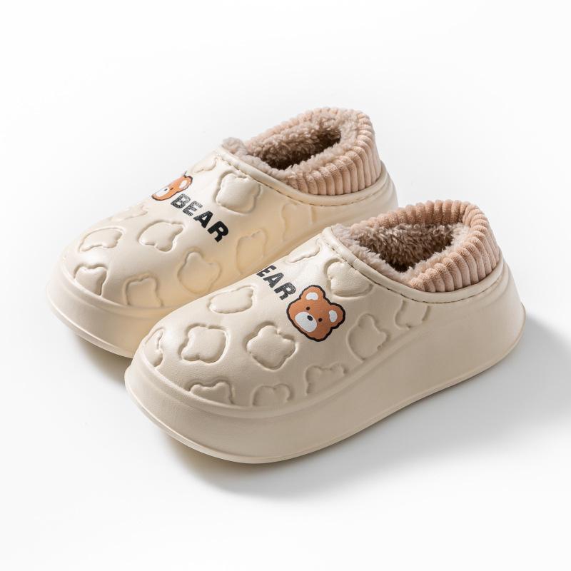 2025 Women's Waterproof Cotton Slippers: Closed-Heel, Non-Slip Warm Indoor Shoes for Autumn/Winter