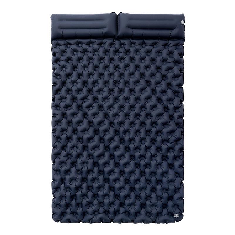 

200x120CM Camping TPU Sleeping Mat Inflatable Sleeping Pad with Pillow for 2 People Backpacking,Tent,Hiking Navy Blue