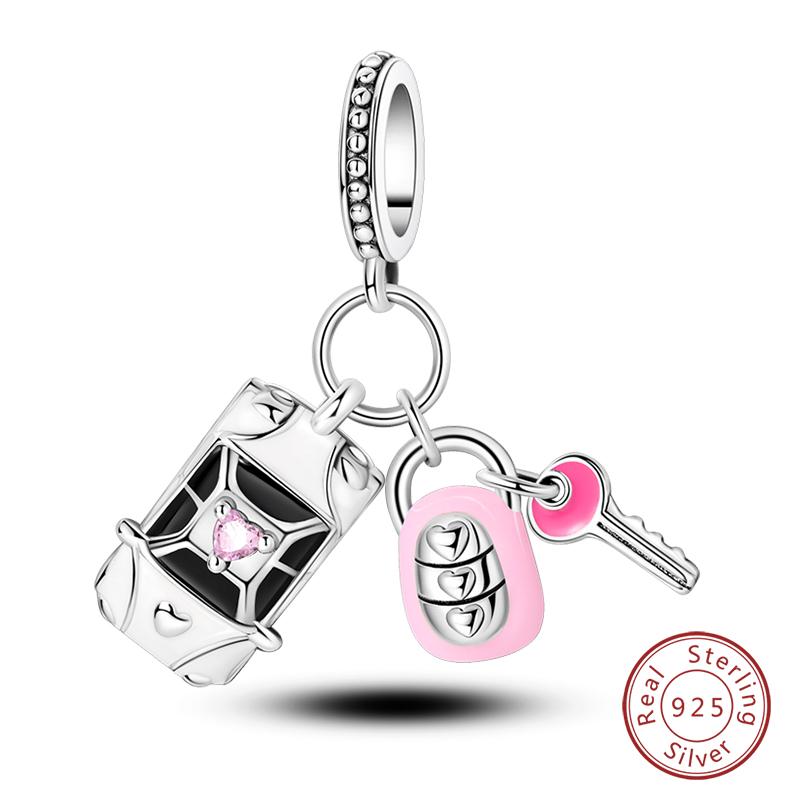 925 Silver Motorcycle Sports Car Bicycle Charms Pendents Fit Qikaola Original Bracelets Fine DIY Birthday Jewelry Gifts