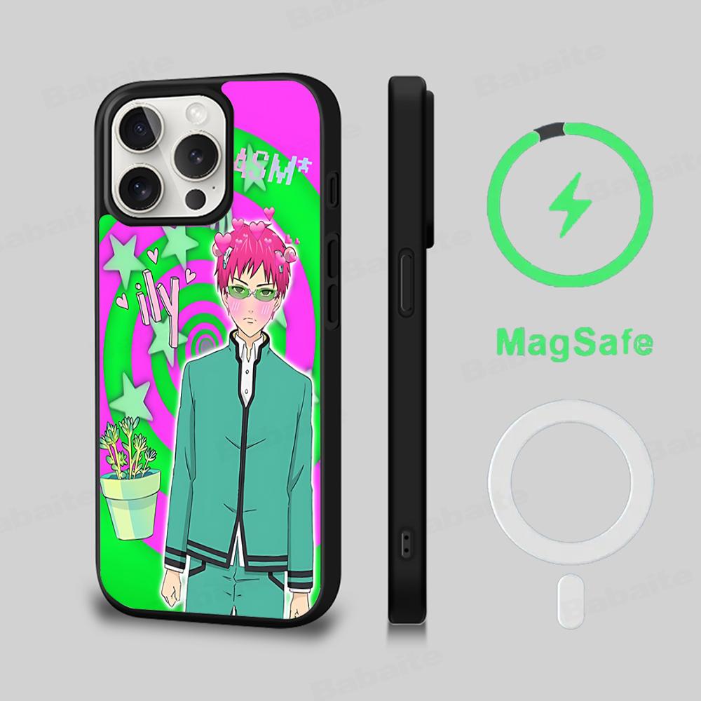 Saiki Kusuo No Psi Nan Phone Case Magnetic Case For IPhone 16 14 13 12 11 15 Pro Max Plus For Magsafe Wireless Charge Cover
