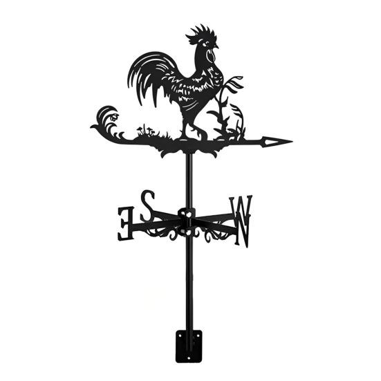 Fém Szélkakas Retro Kakas Kutya Madár Szélkakas Fekete Állat Szélkakas Szélirányjelző Tetőre Kültéri Gazdaság Udvar Kert Pavilon Dekor