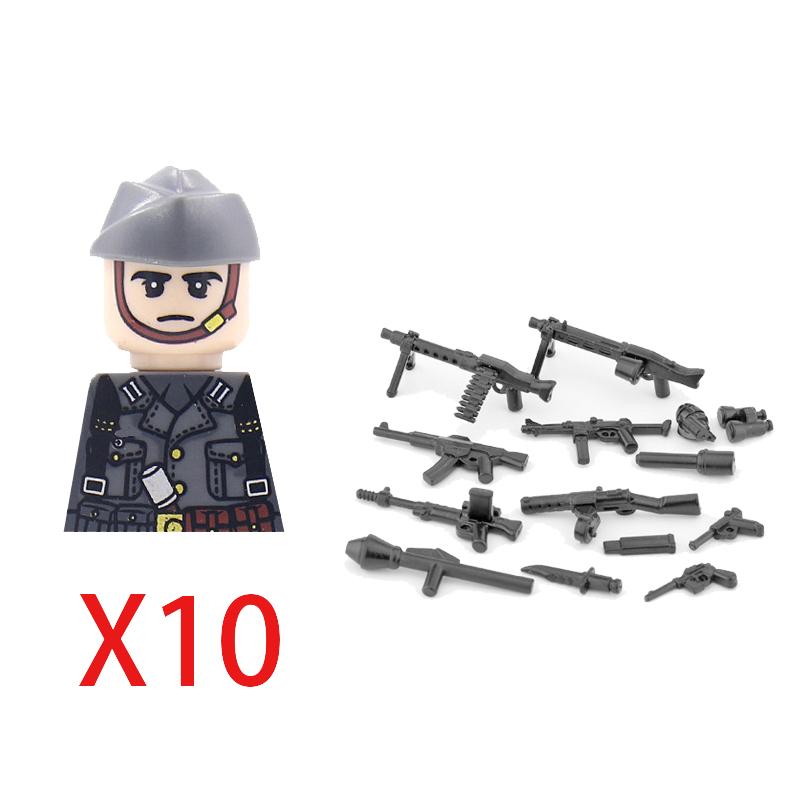 Military Soldier Building Block Figure British US Snow Camouflage Troop MP40 M1A1 Motorcycle Accessories Toys Gift Brick Z02