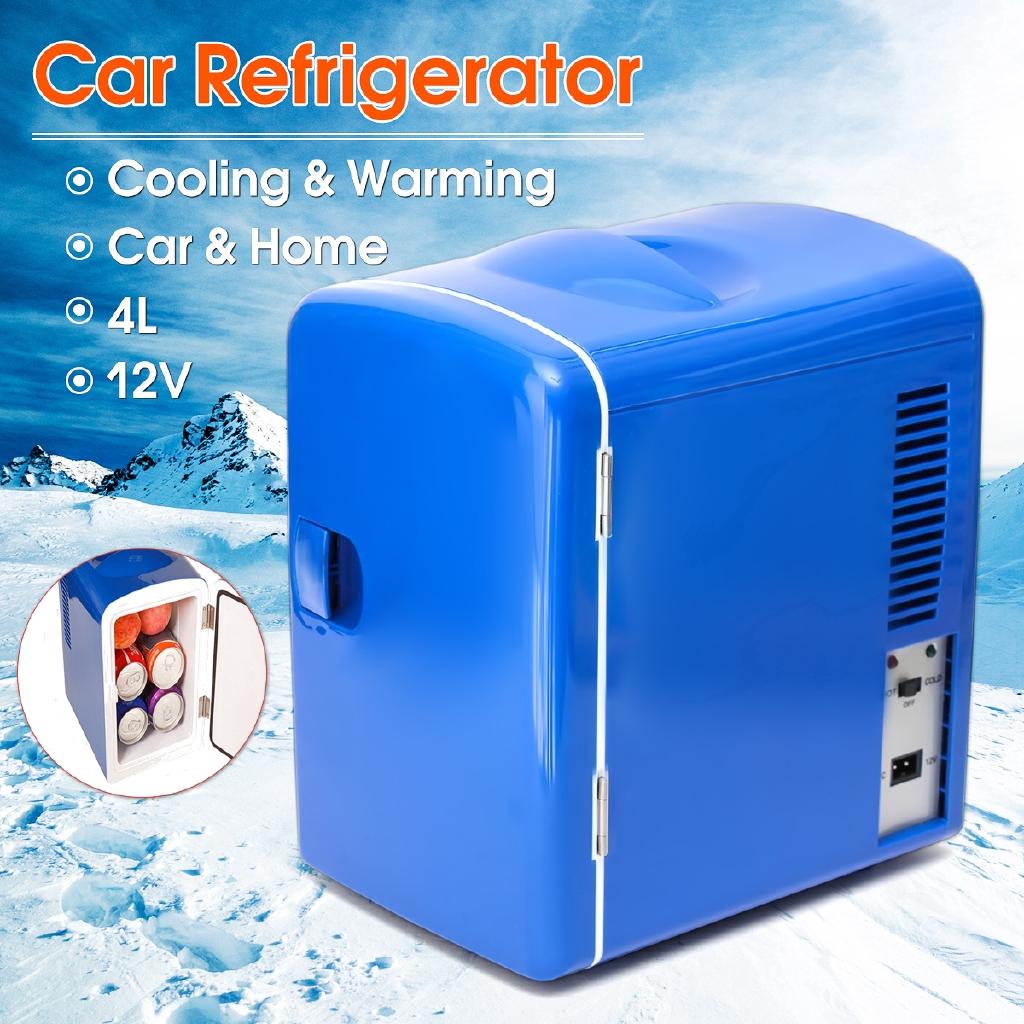 12V 4L Car Refrigerator Cooler Mini Fridge Car Home Small Household Boat Refrigeration Dormitory Outdoor Picnic Freezer Heater