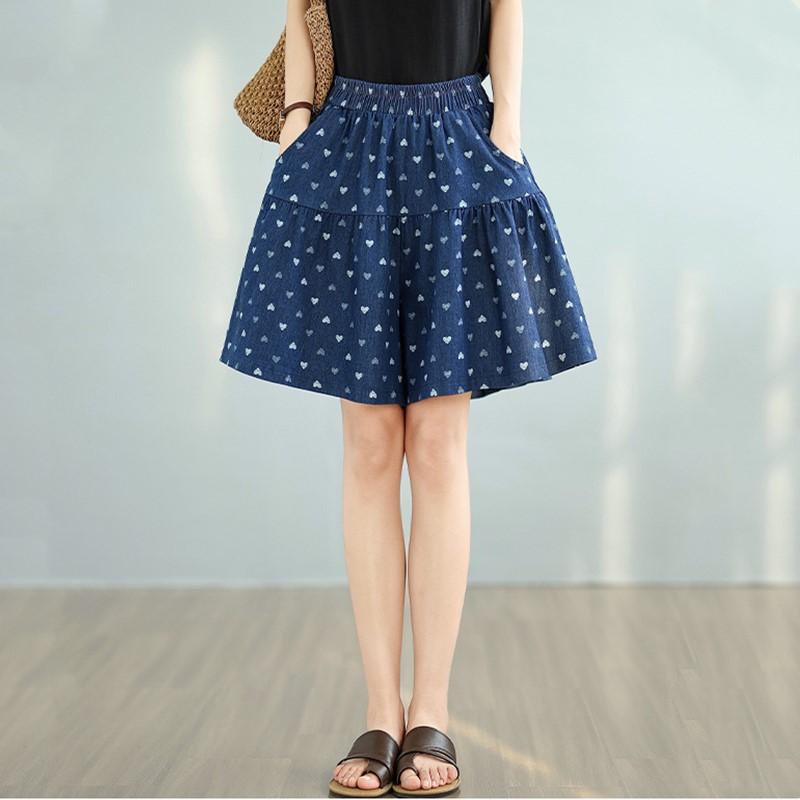 Shorts en jean d'été amples et décontractés vintage grande taille à taille haute pour femmes