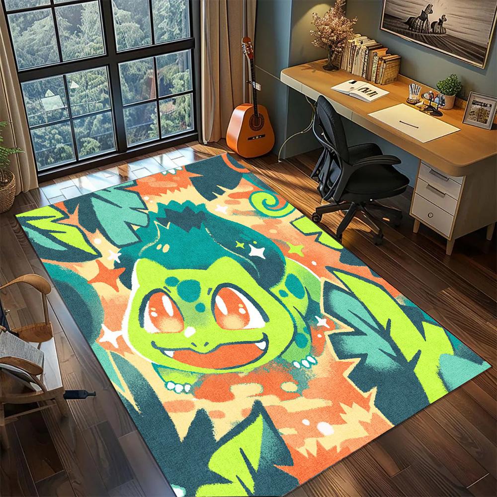 

Bulbasaur Rug Non Slip Large Carpet, Washable Floor Mat Home Decoration Bedroom Gamer Room Use.-TING 60x90cm