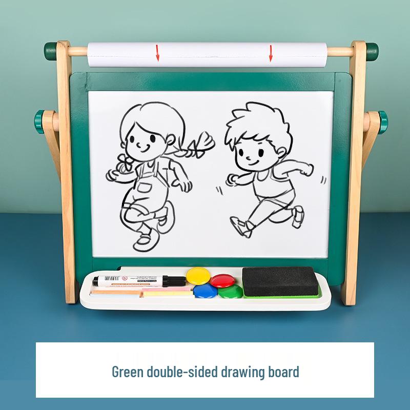 Educational Double-Sided Wooden Interactive Drawing Board for Kids