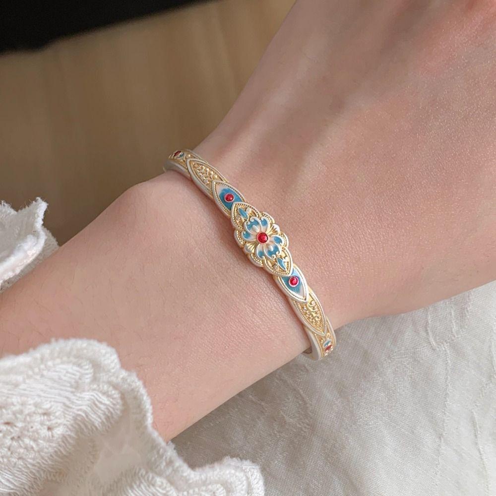 Hand Jewelry New Chinese Style Bracelet Decoration Retro Opening Hand Ring  Women