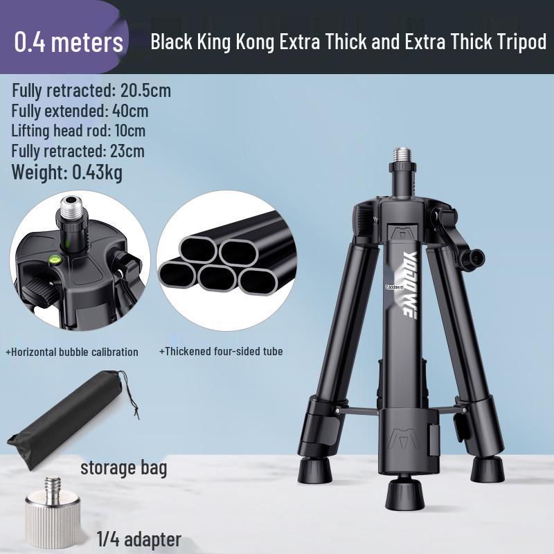 Telescopic Tripod Stand for Laser Level with Thickened Mini Lifting Frame