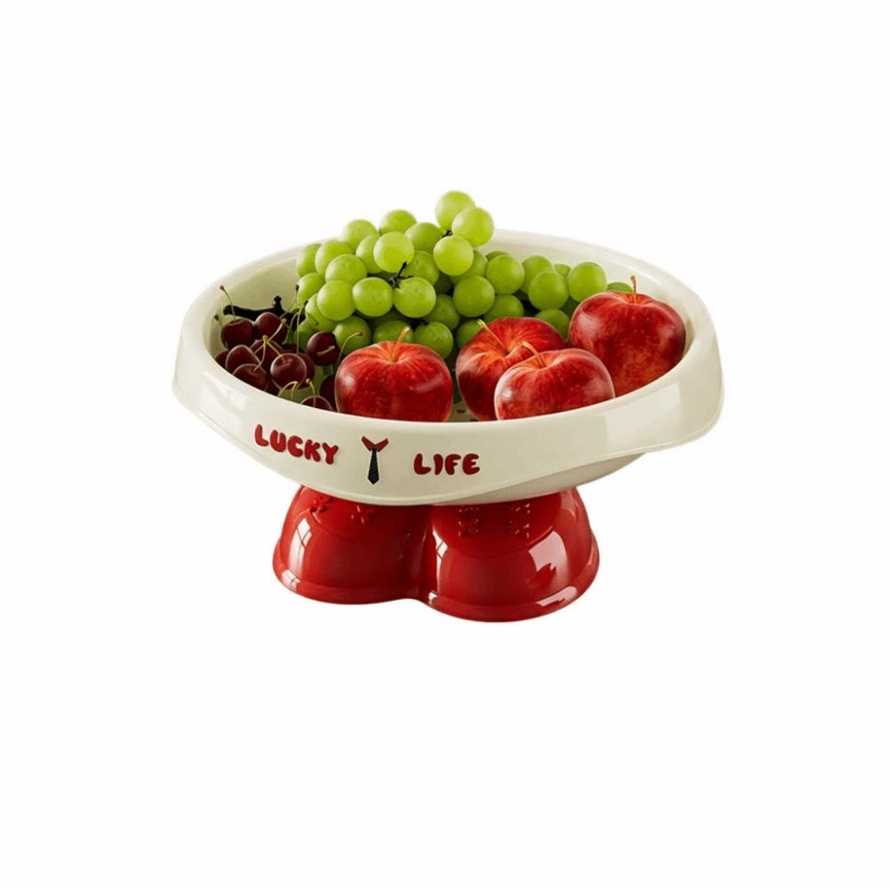

Dopamine Fruit Plate High Footed Multifunctional Candy Snacks Plater Large Capacity Bottom Drainage High Footed Tray