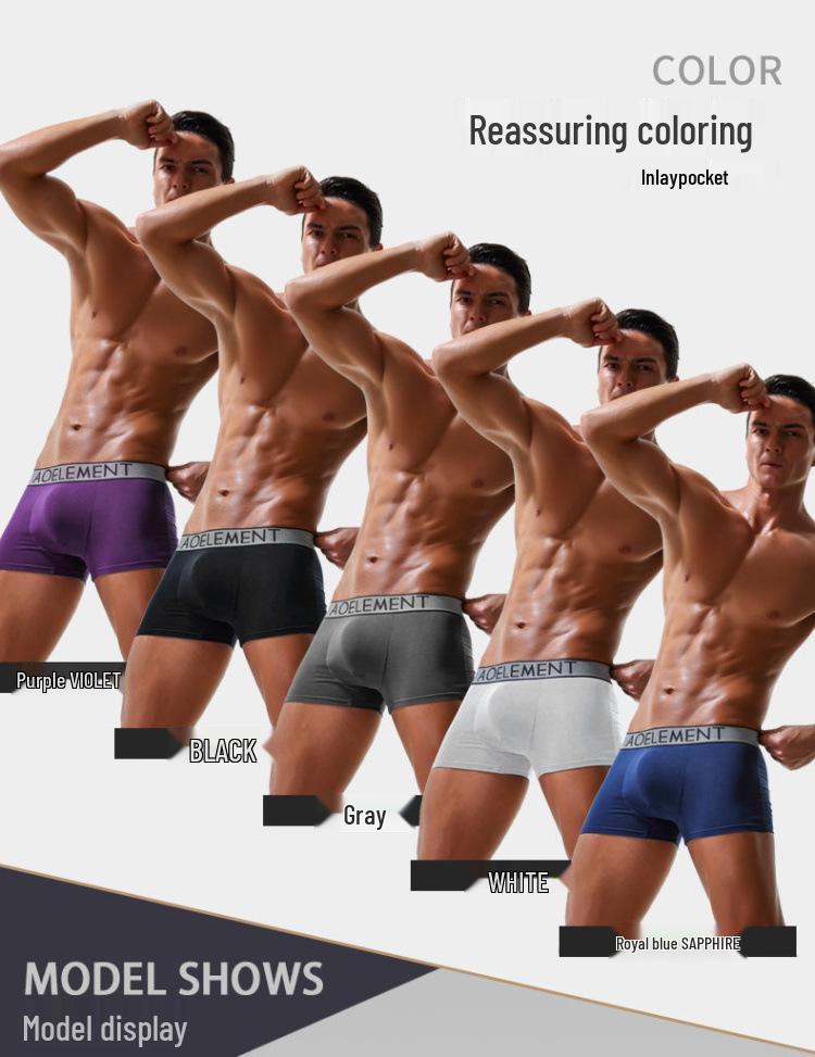 Men's Anti-Displacement U-Convex Varicocele Boxer Briefs with Scrotal Support Pouch