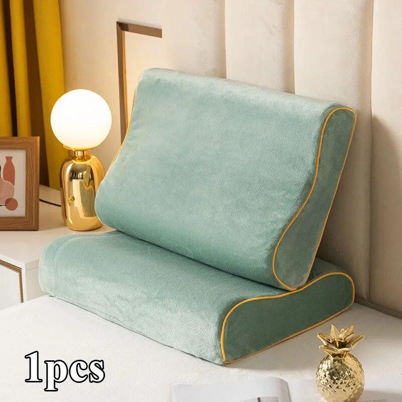 Einfarbige Bettwäsche, weicher Kissenschutz, Kissenbezug, minimalistischer Stil, Baumwoll-Latex-Kissenbezug