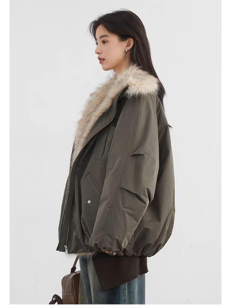 2026 Women's Winter Mountain Eagle Cotton Parka - Bud-shaped, Plus Velvet, Thick Korean Style Jacket