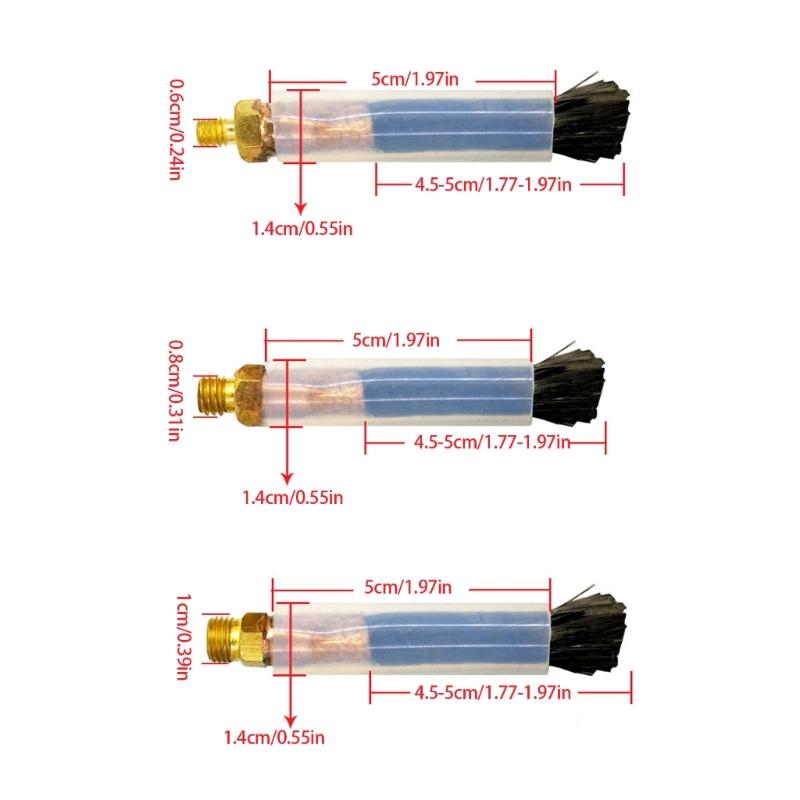 Welding Brushes Set Of 3 Size Heat Resistant Brush 6mm 8mm 10mm for Cleaning Welding Spots & Discoloration On Metal Surfaces