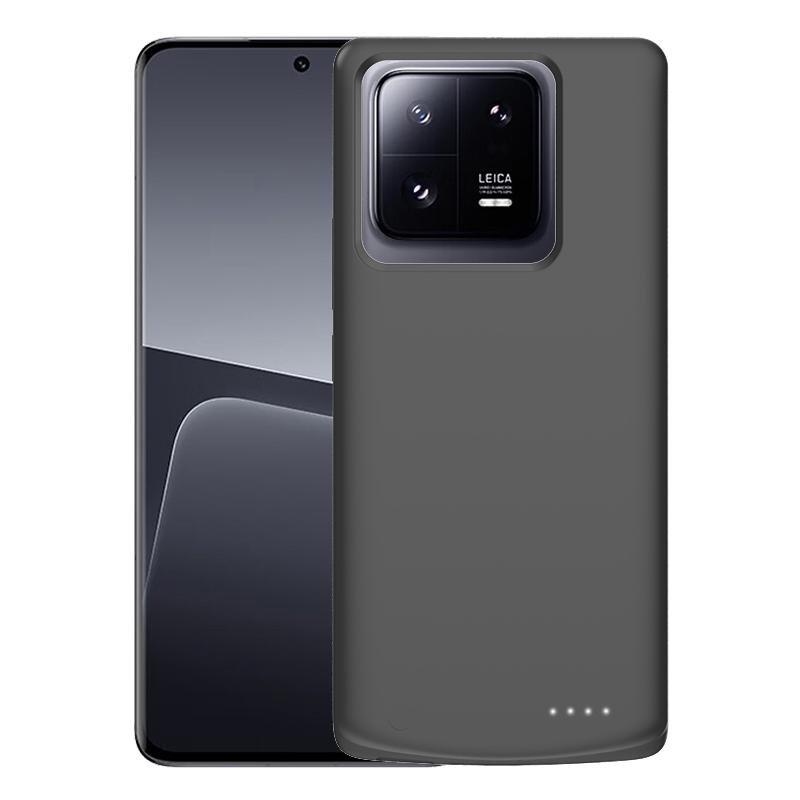 

For Xiaomi 13 Pro 5G 6800mAh Soft Edge Charger Back Case Phone Rechargeable Extended Battery Black