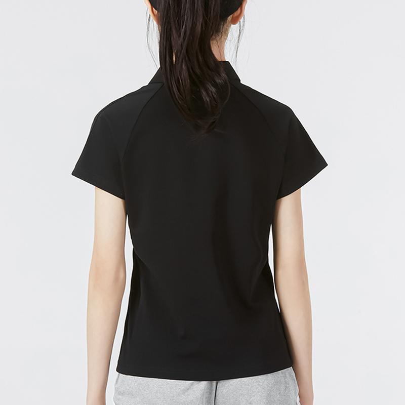 Under Armour Cotton Blend Solid Color Sports Polo Shirt Women Tops Black 22500522-001