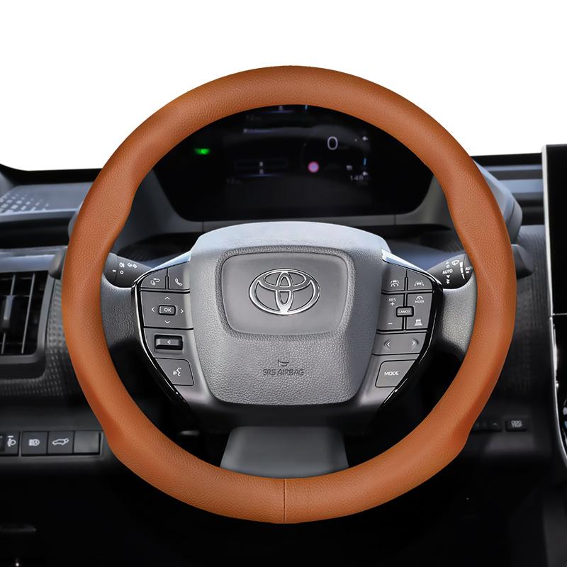 For Toyota 35-36.5cm Round Steering Wheel Cover Ultra-Thin Micro Fiber Leather Camry 86 Scion FR-S GT86 Prius bZ4X Corolla Levin